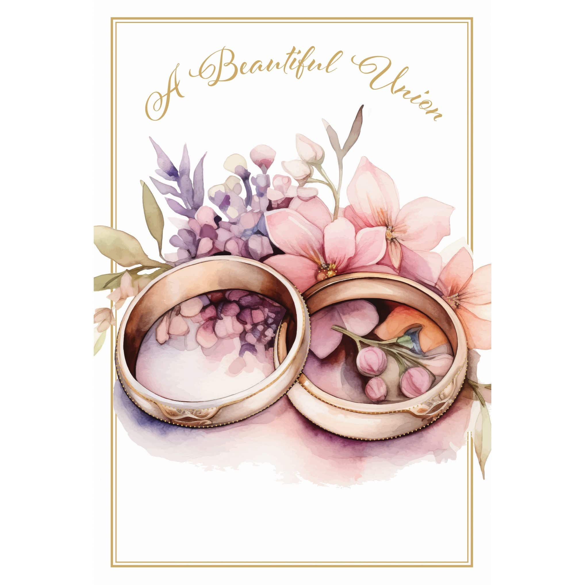 Pictura wedding bands wedding card featuring elegant design suitable for everyday occasions, with intricate details and decorative elements.
